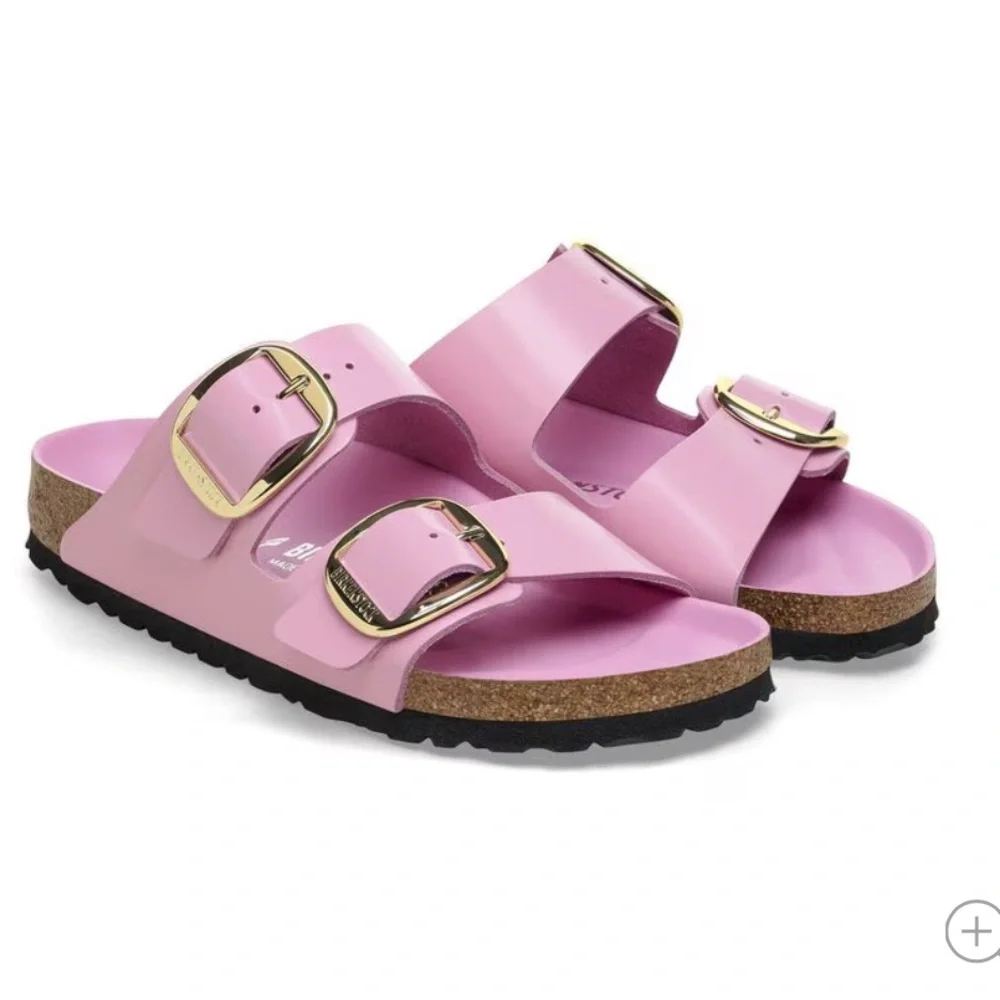 NWT BIRKENSTOCK Arizona Big Buckle Patent, High Shine Fondant Pink, size 37N - Picture 1 of 8